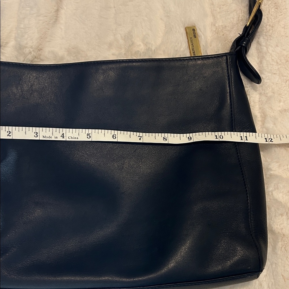 Vintage Ralph Lauren Black Leather Tanner Shoulder Bag - Picture 11 of 16